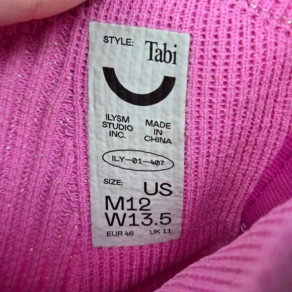 ILYSM SUN BURST TABI SOCK SHOES WOMEN'S 13.5 MEN'S 12 GLITTERY METALLIC PINK - Picture 5 of 9